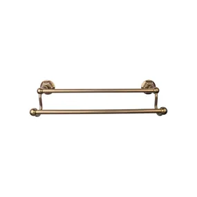 Top Knobs ED11GBZB Edwardian Bath Towel Bar 30 Inch Double - Hex Backplate German Bronze