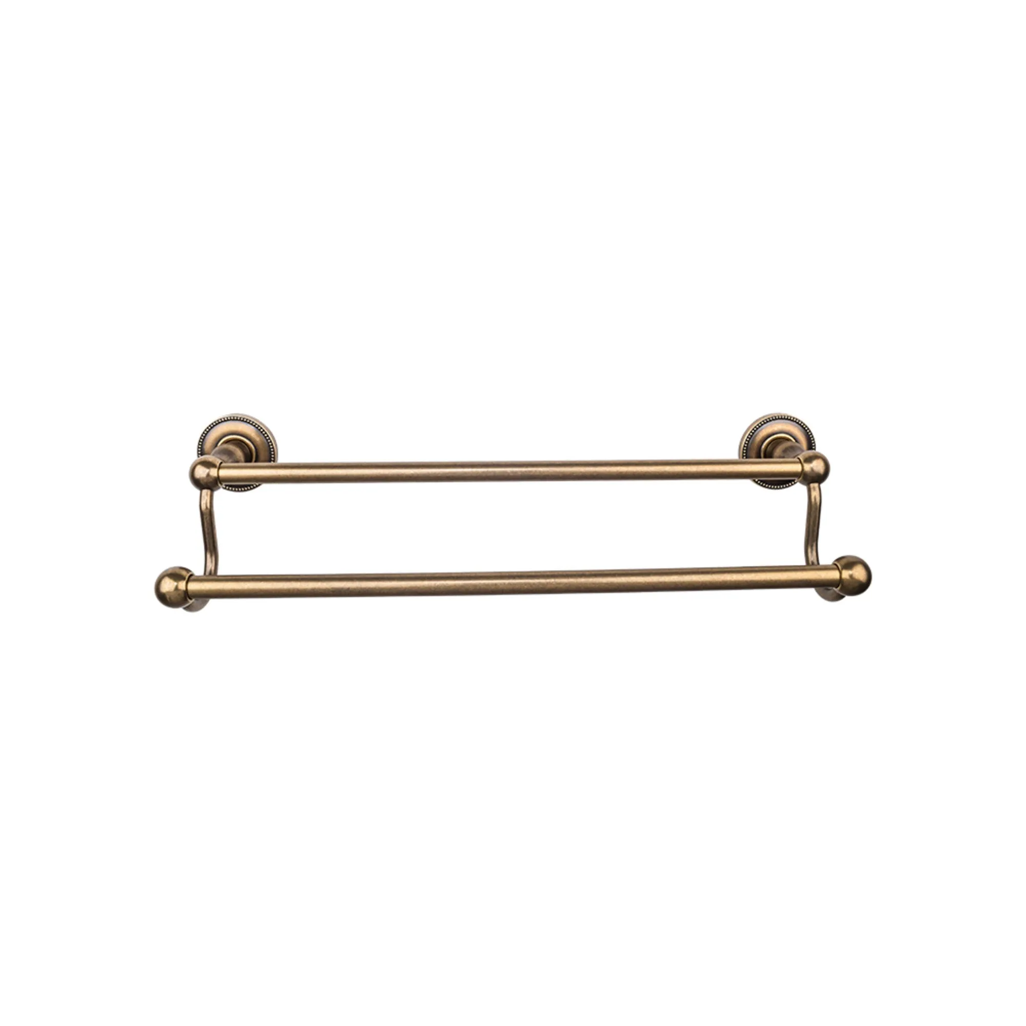 Top Knobs ED9GBZA Edwardian Bath Towel Bar 24 In. Double - Beaded Bplate German Bronze