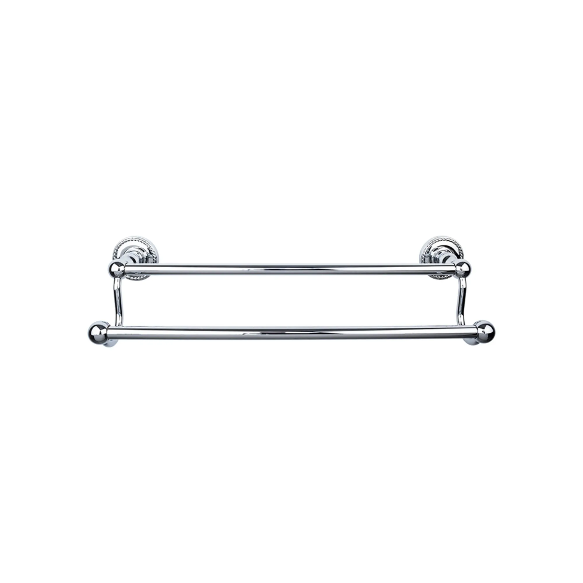 Top Knobs ED9PCF Edwardian Bath Towel Bar 24 In. Double - Rope Backplate Polished Chrome