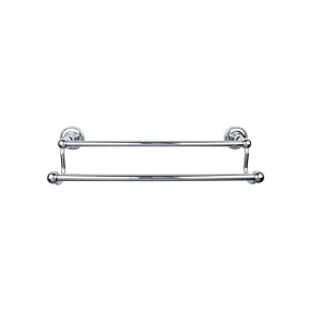 Top Knobs ED9PCF Edwardian Bath Towel Bar 24 In. Double - Rope Backplate Polished Chrome