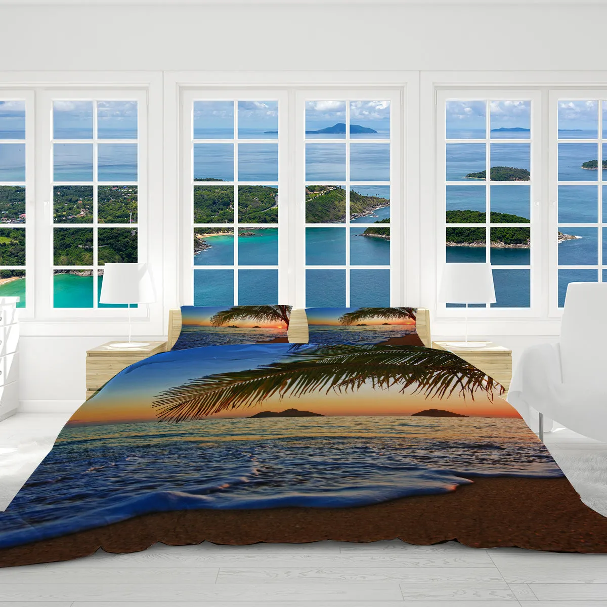 Tropical Sunset Reversible Bedcover Set