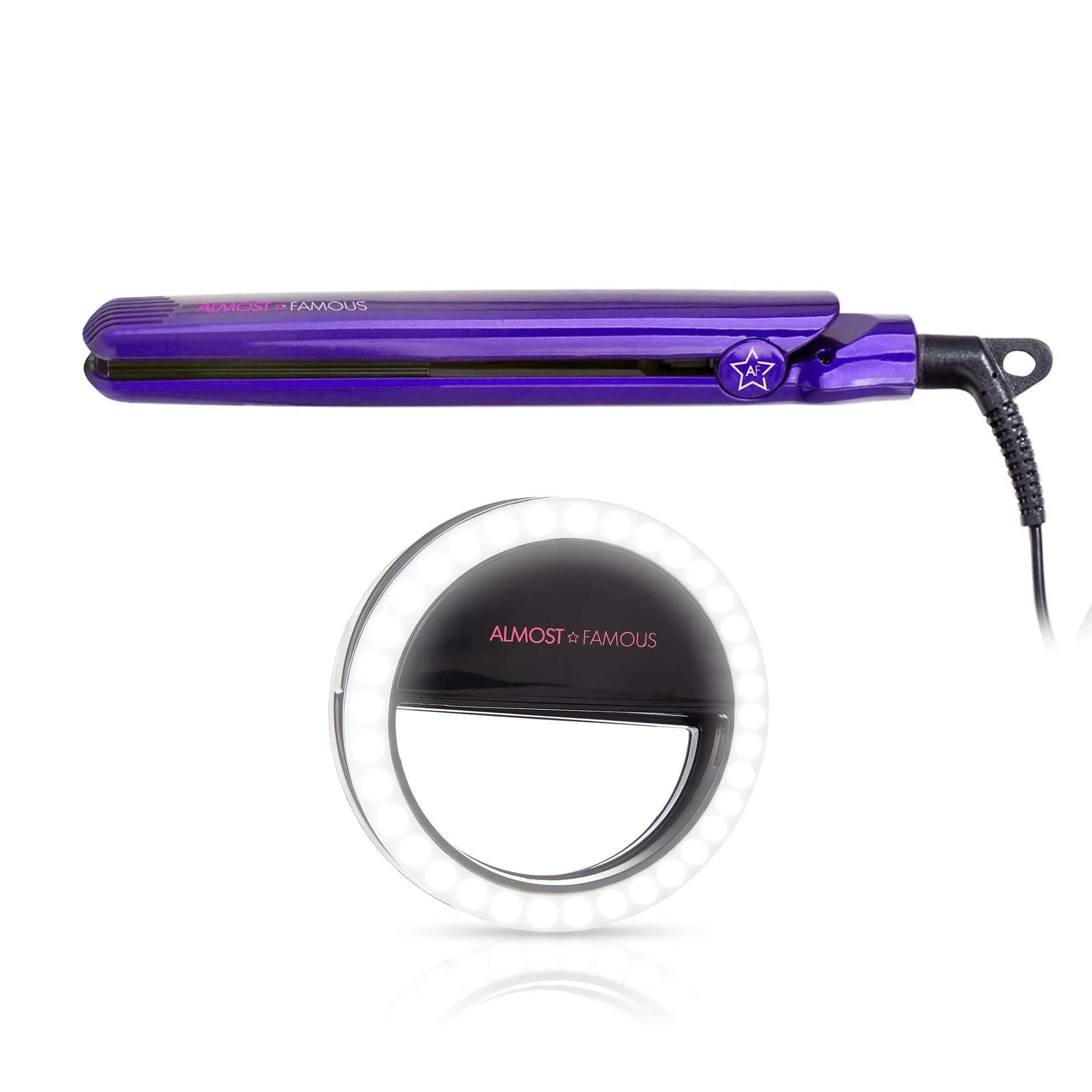 Tropico Getaway 0.5" Flat Iron with Travel Bag   "Spotlight" LED Selfie Light