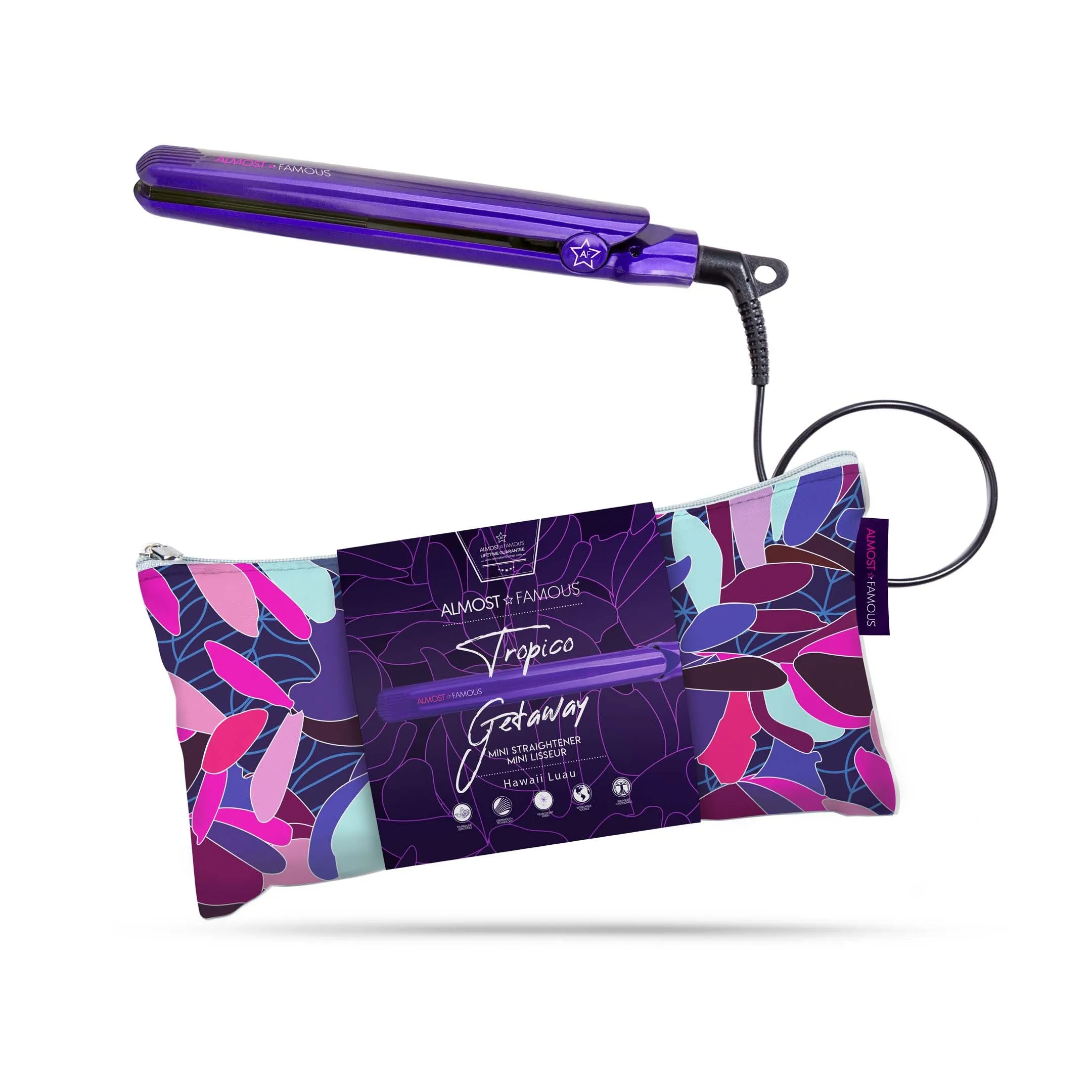 Tropico Getaway 0.5" Flat Iron with Travel Bag   "Spotlight" LED Selfie Light