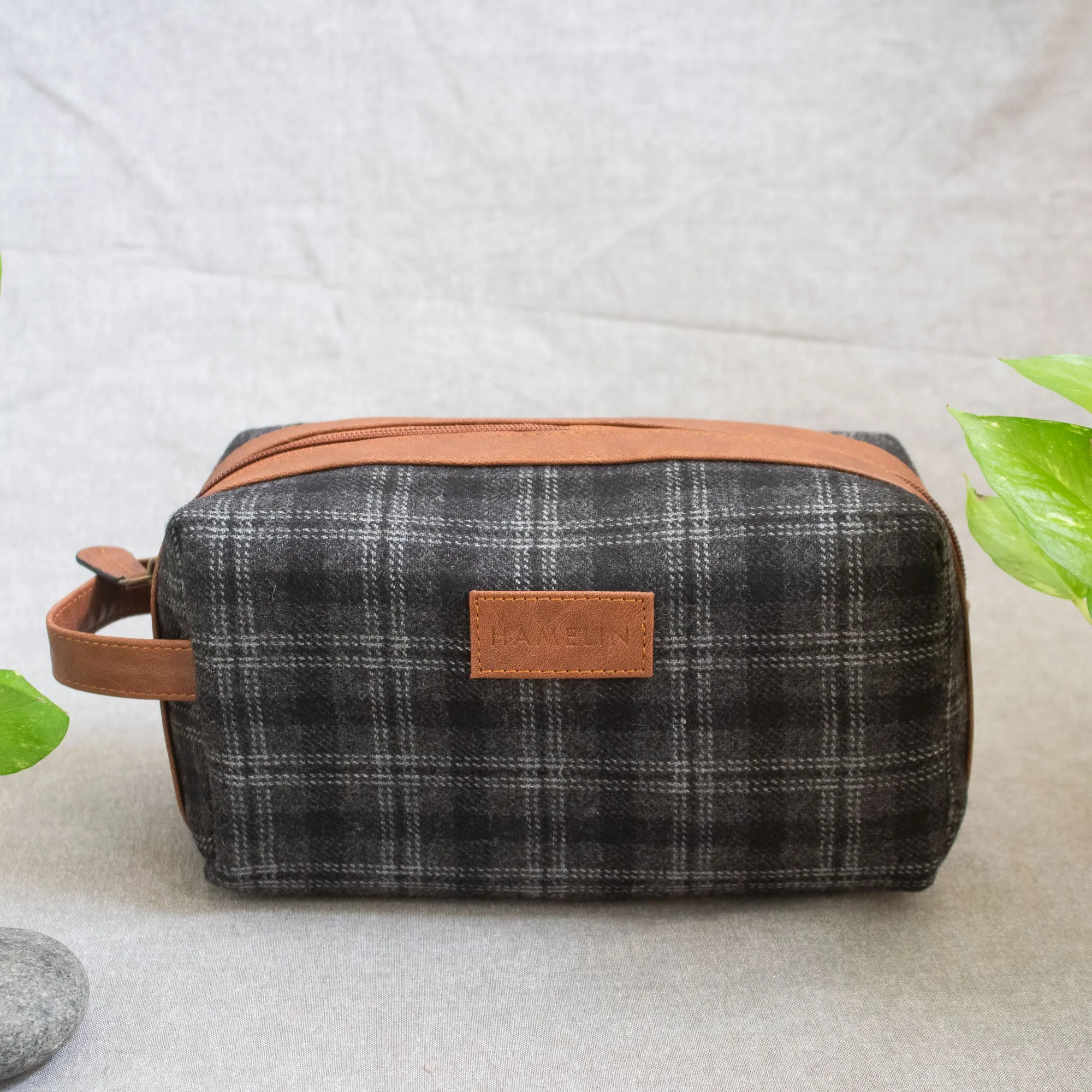 Tweed DOPP Kit for Men (Slate Grey Twill)