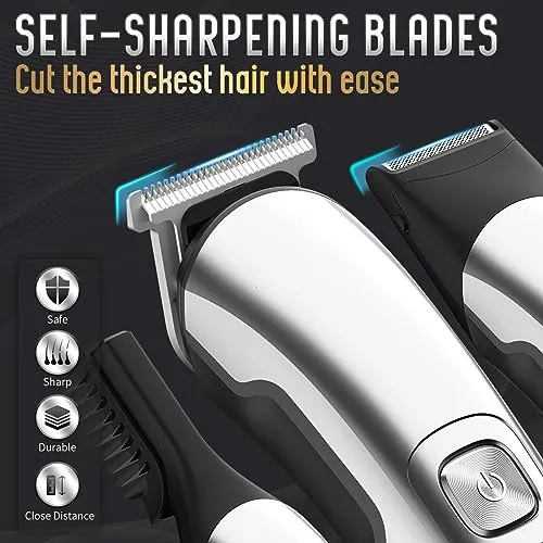 Ufree Beard Trimmer for Men, Waterproof Electric Razor Hair Trimmer, Cordless Hair Clippers Shavers for Men, Mens Grooming Kit for Nose Mustache Body Facial, Gifts for Men Husband Father