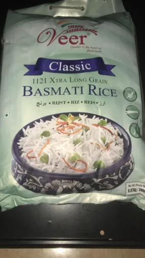 Veer Classic 1121 Xtra Long Grain Basmati Rice 20 LB