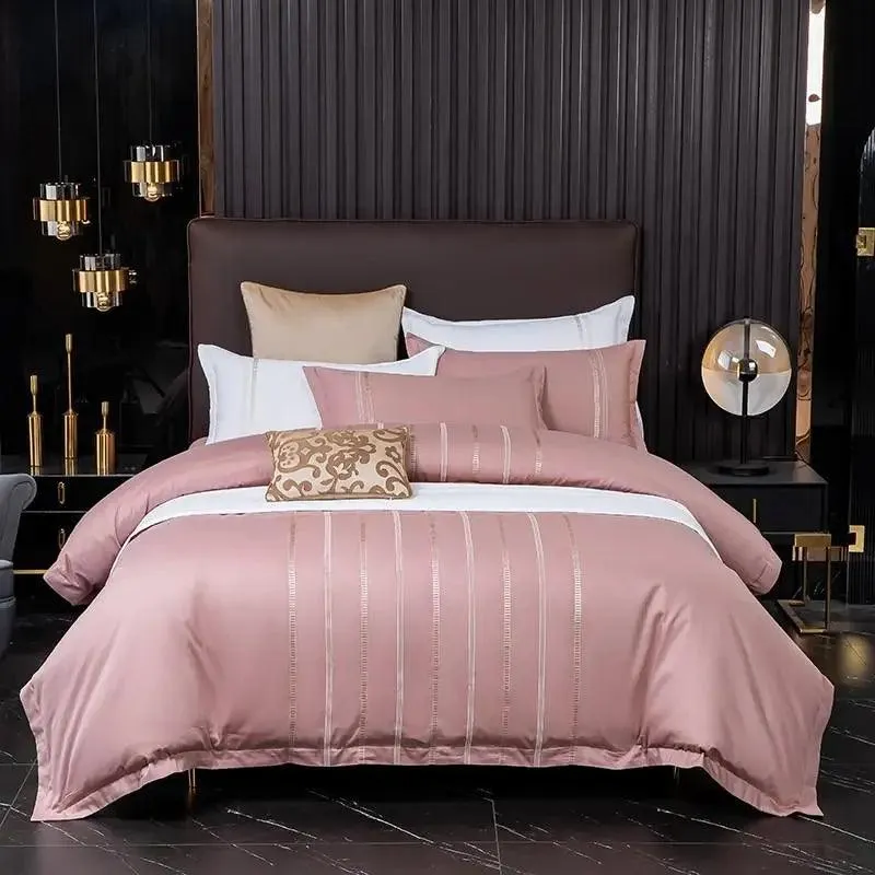 Vertical Ribbon & Lace Duvet Set