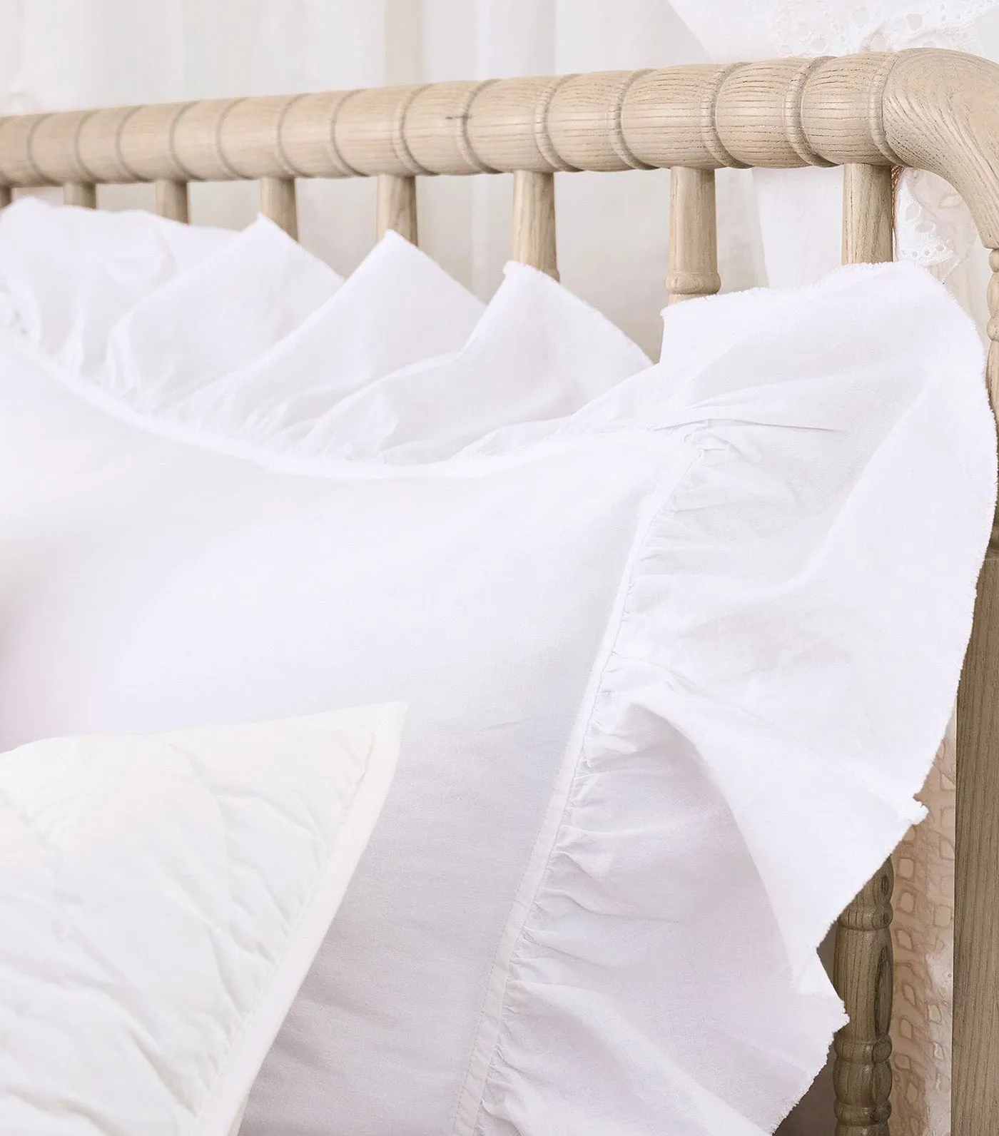 Washed Cotton Ruffle Organic Duvet Cover and Shams