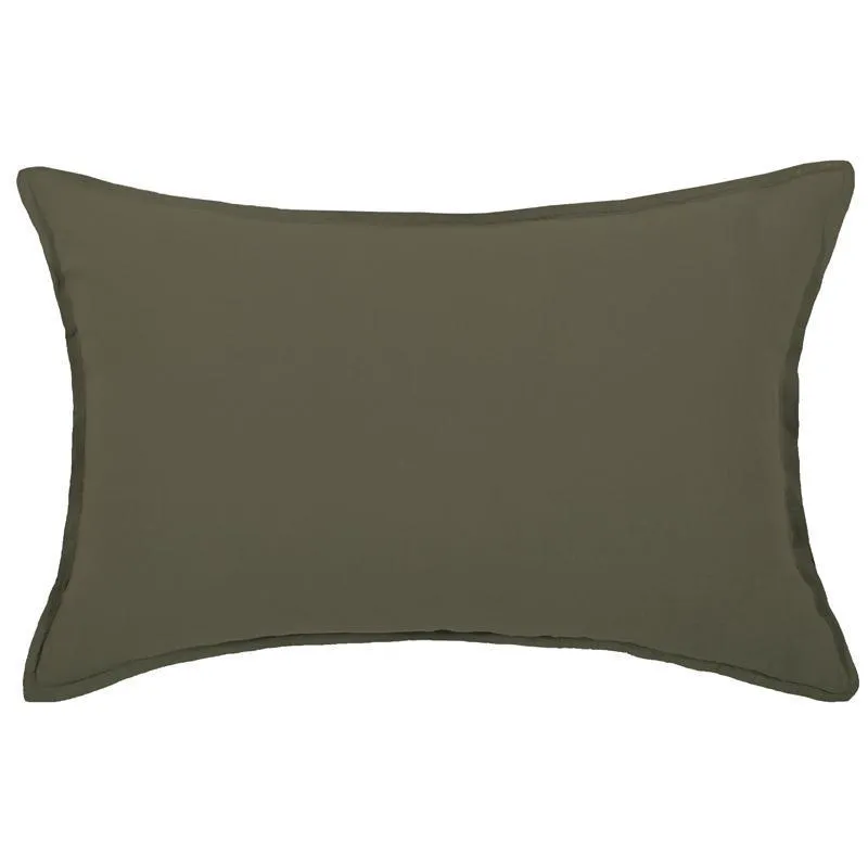 Washed Linen Bedding in Olive