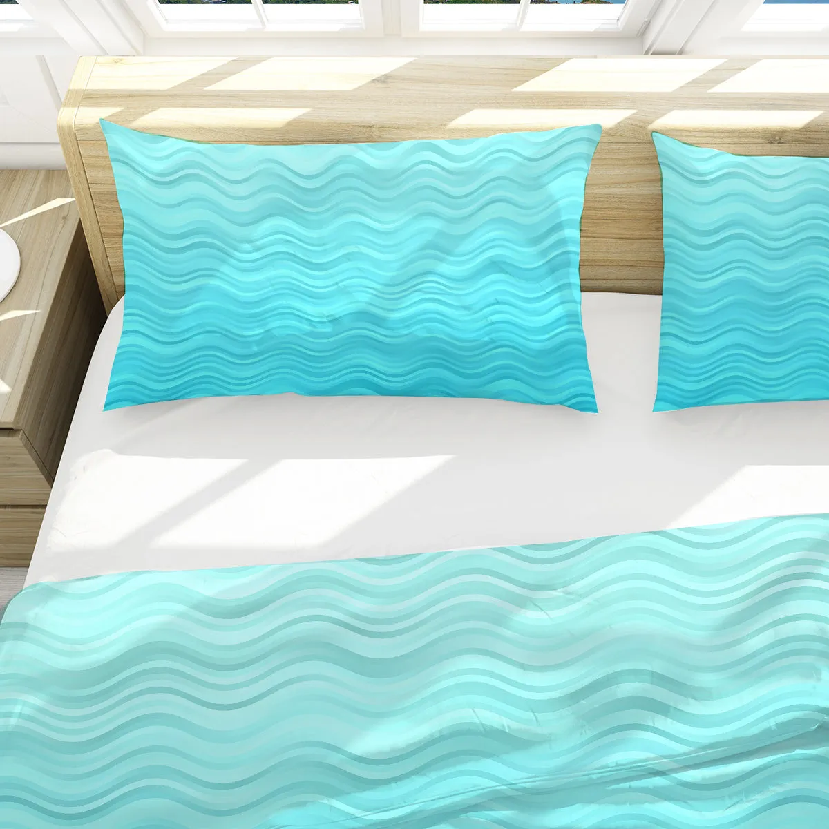 Waves of Blue Reversible Bedcover Set