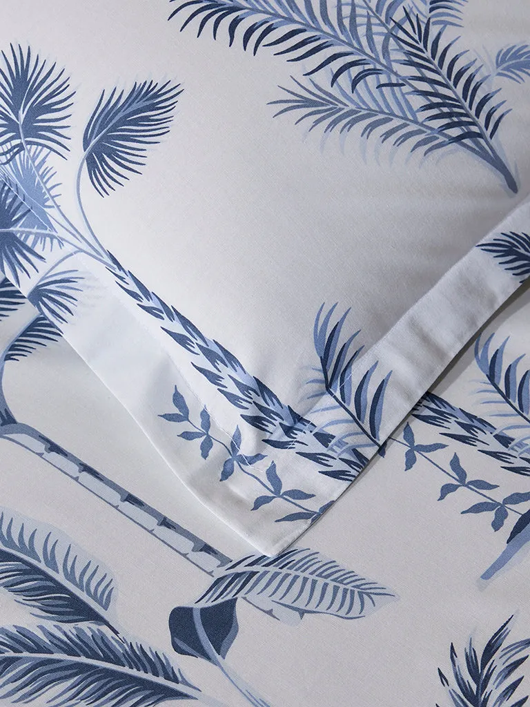 Westside Home Dusty Blue  Double Bed Flat Sheet and Pillowcase Set