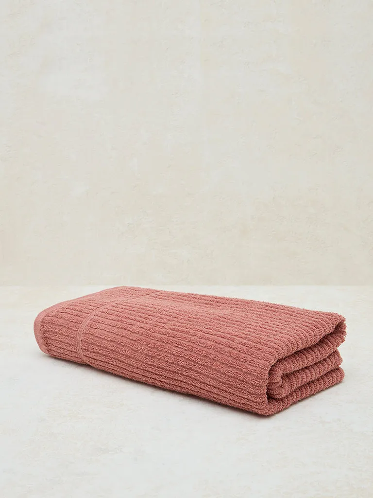 Westside Home Dusty Rose Self-Striped Bath Towel