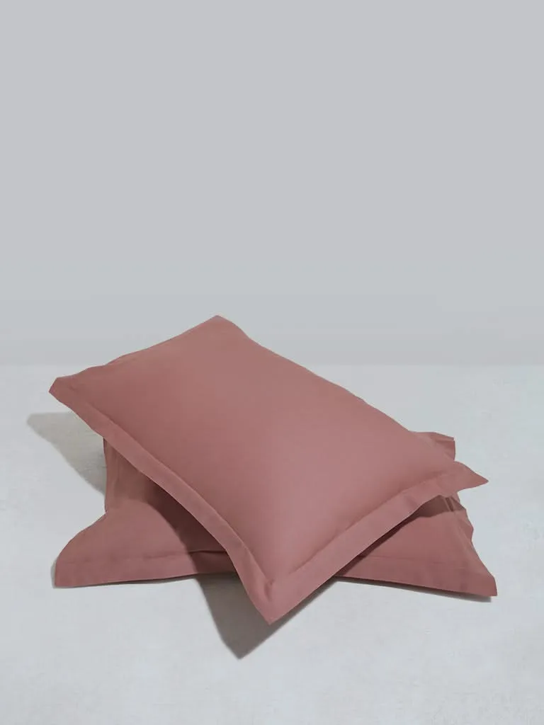 Westside Home Dusty Rose Solid Pillowcover (Set of 2)