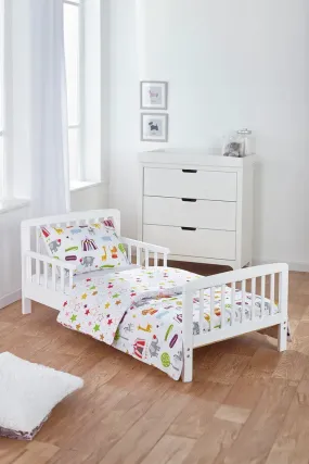 White Circus Friends Toddler Bedding Set (3 Piece)