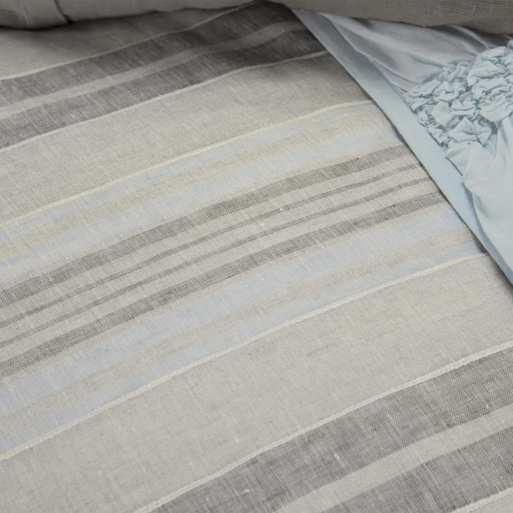 White Striped Duvet Cover 98" x 98"