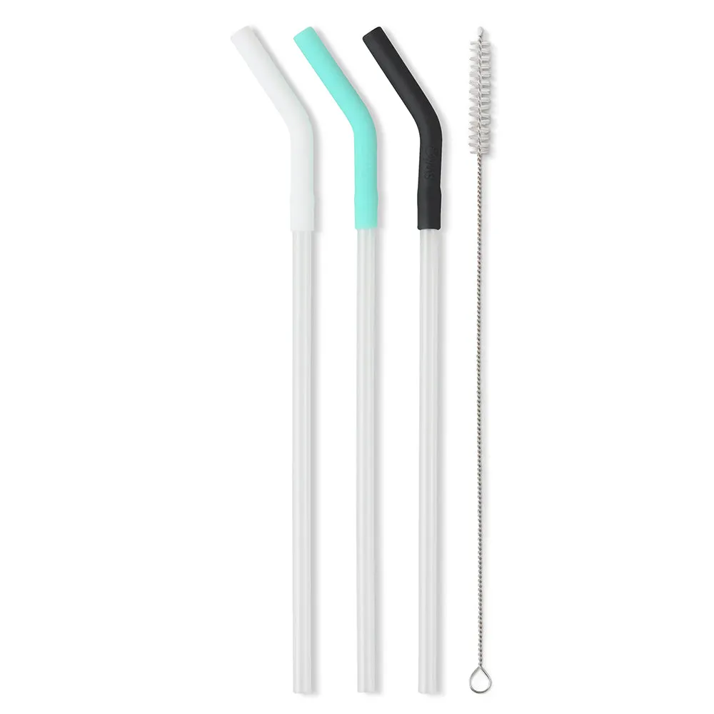 White/Aqua/Black Reusable Straw Set Mega Mugs