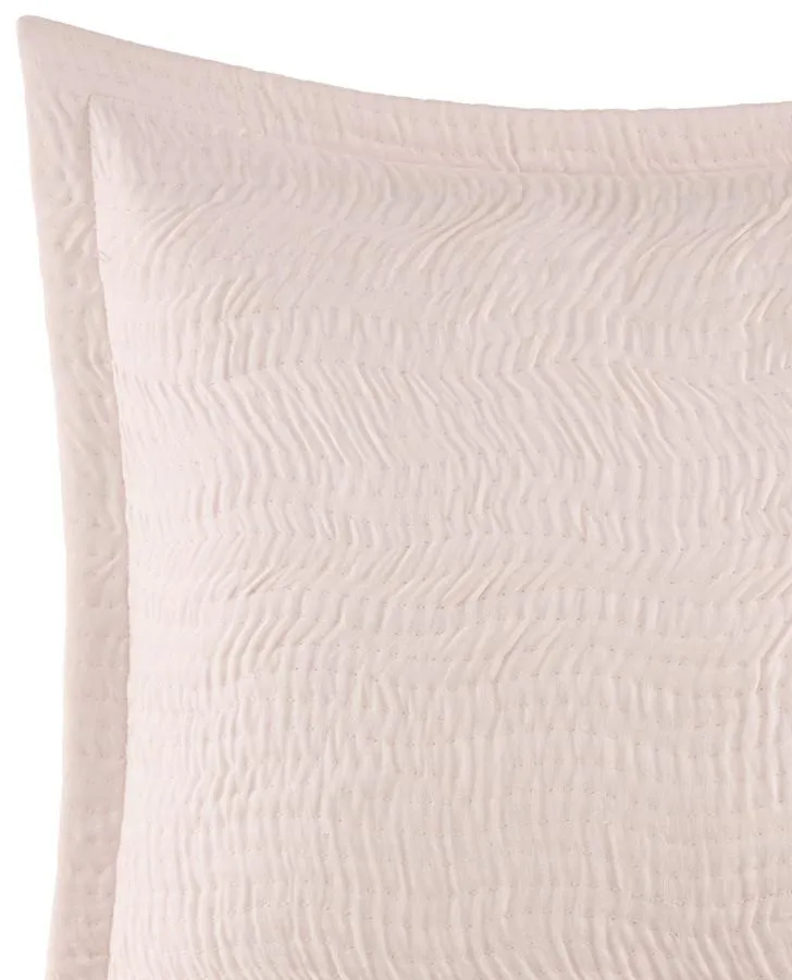 Wisteria Quilted Blush Gauze Throw Pillow