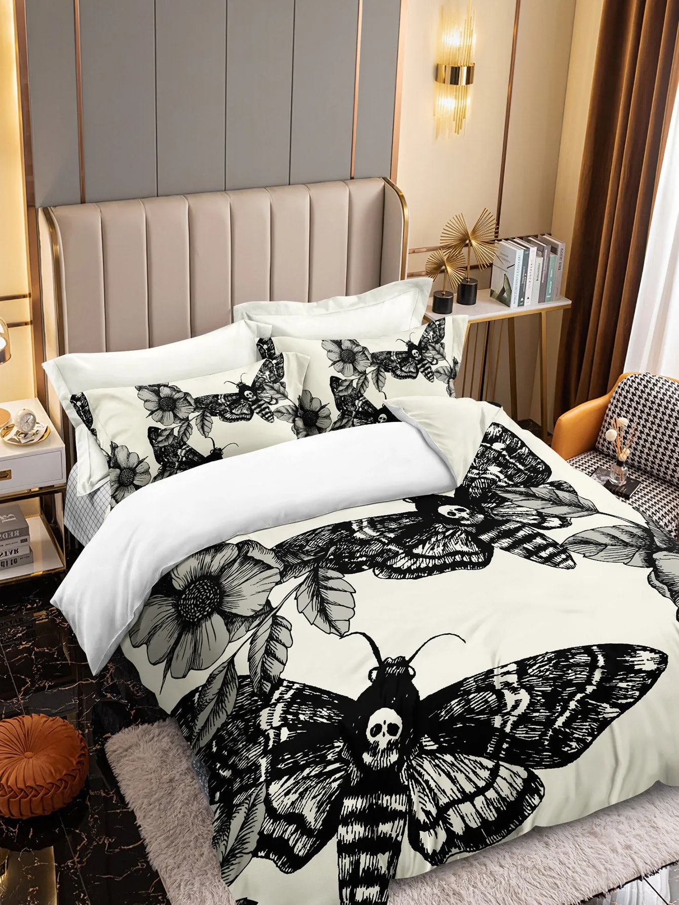 Witchy Moth Pattern Duvet Cover Set, Goth Home, Witchy Home, Goth Style, Witchy Style, Goth, Witchy