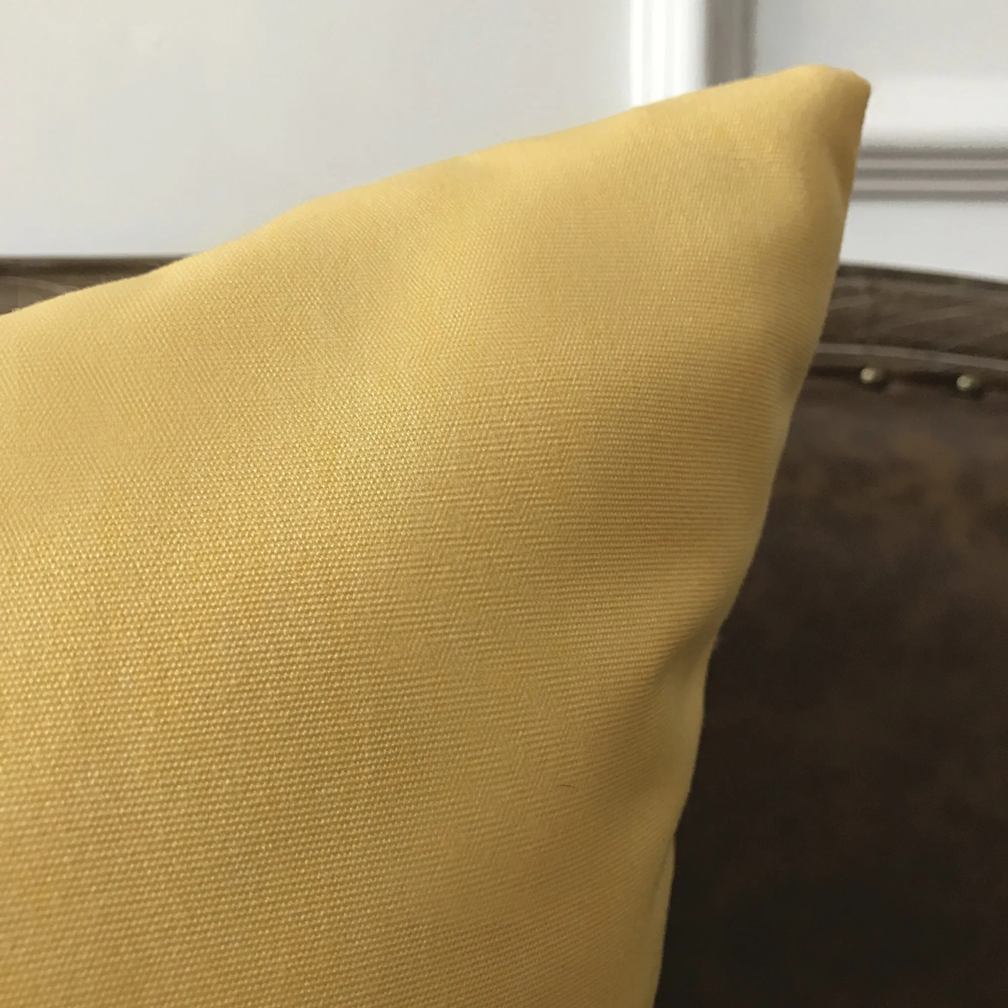 Yellow Solid Throw Pillow Cover 22x22