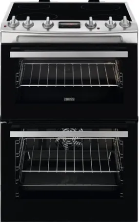 Zanussi ZCV66250XA 60cm Electric Cooker with Ceramic Hob - Stainless Steel