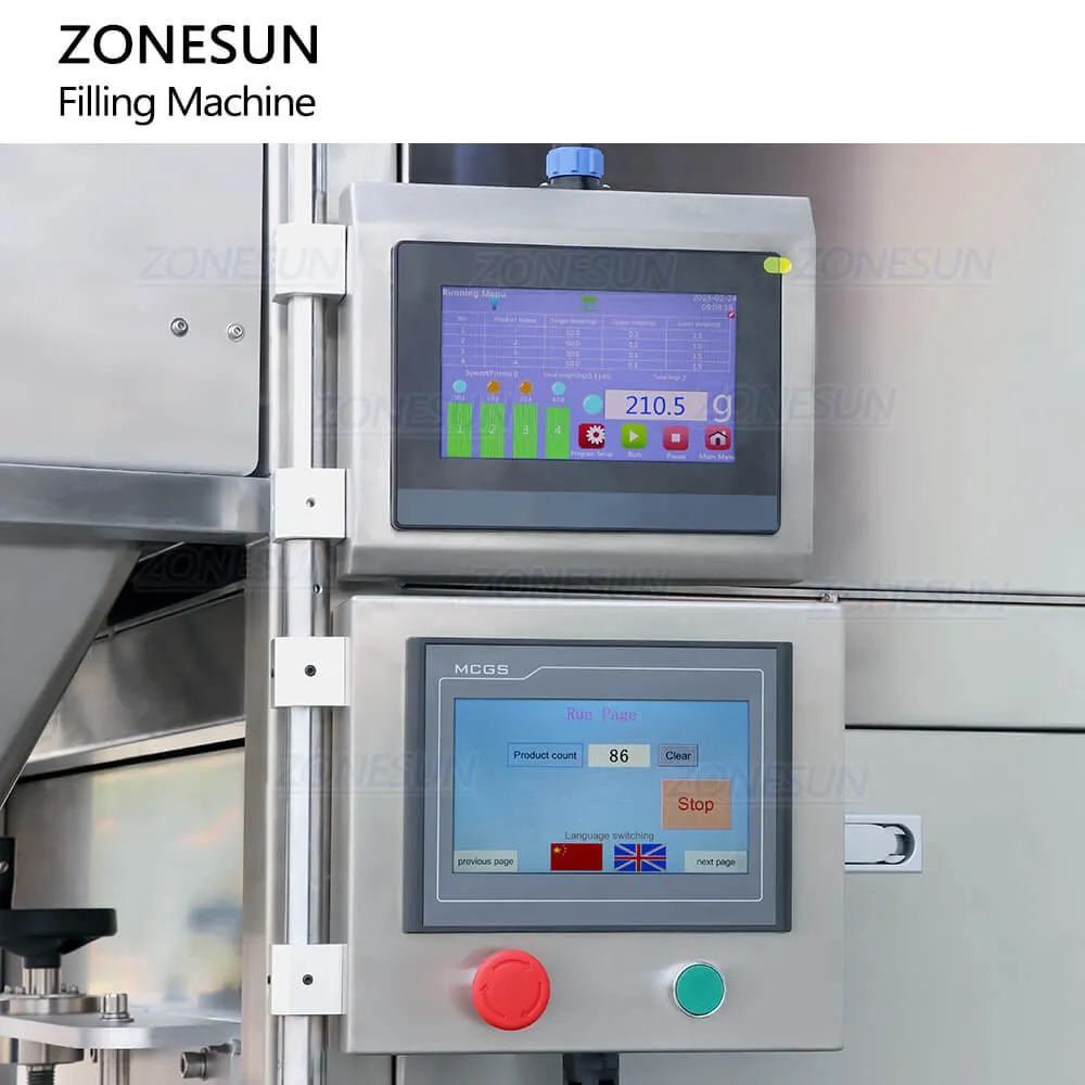 ZS-GW5 Automatic 4 Heads Granule Nuts Bottled Spice Particle Bottle Weighing Filling Machine